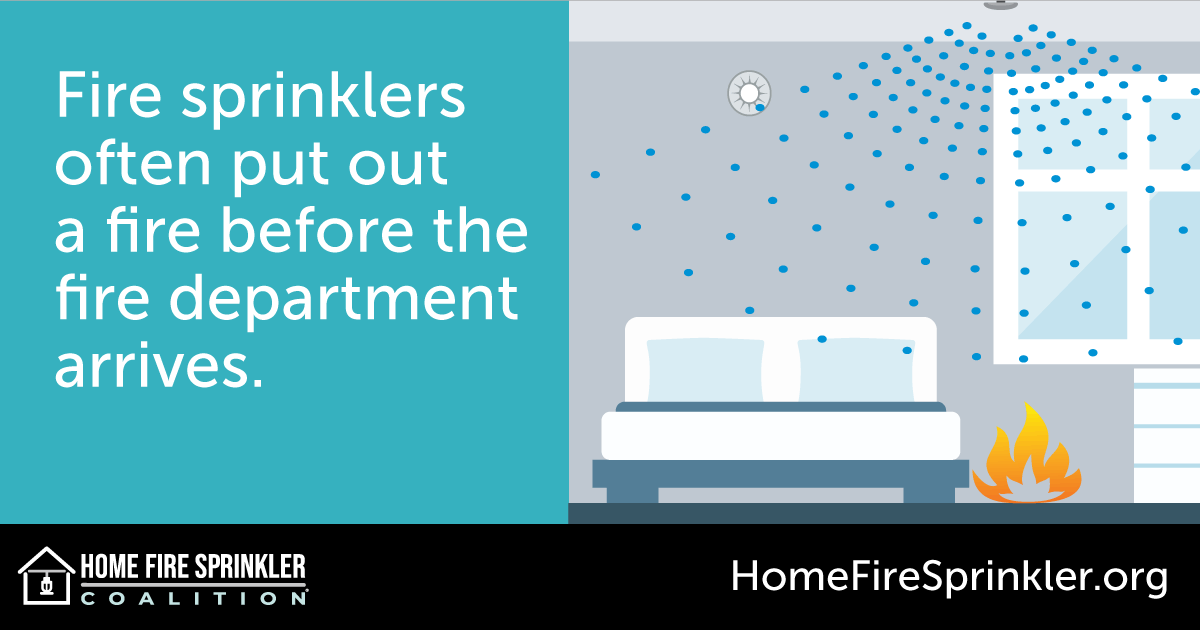 Pictograph of fire sprinkler activation